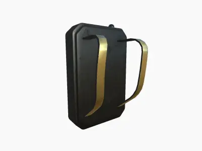 SciFi Backpack I03 Black Gold - Fashion Character Design Low-poly 3D model