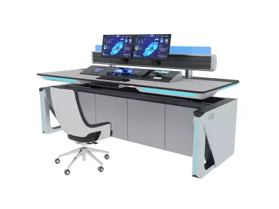 Control Room Desk  04 3D model