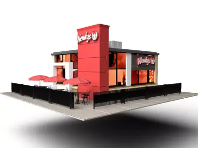 Wends fast food restaurant 3D model