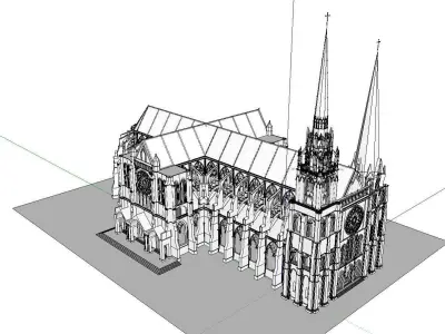 Architecture-Religion-God-Culture-Temple-0111 paris cathedral 3D model