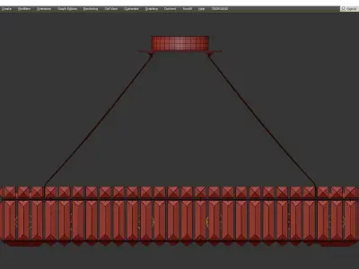 SPARKLING CRYSTAL BLOCK SQUARE CHANDELIER Low-poly 3D model