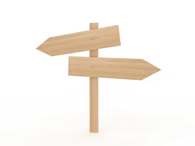 Wooden Signboard  3D model