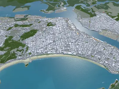 Baixada Santista Brazil Low-poly 3D model