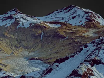 Frozen Mountains - World Machine Low-poly 3D model