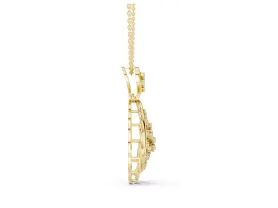 Teardrop Diamond Pendant Pear Shape Openwork Necklace CAD  3D print model