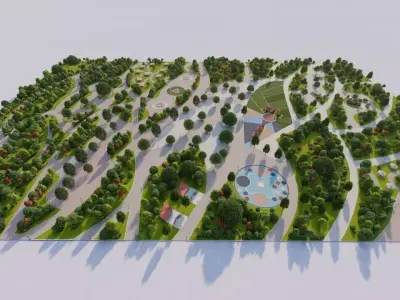Master park-Regional park project-Private Park Landscape 3D model