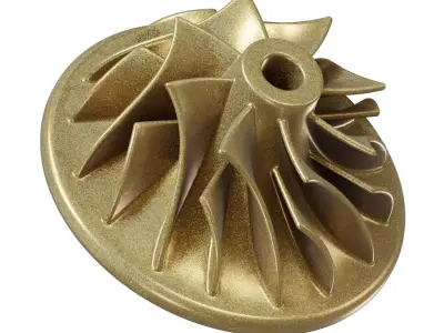 Brass Centrifugal Pump Impeller 3D model