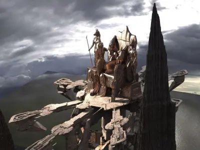 Mars Egyptian Gods platforms of the gods 3D model