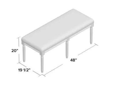 Glenoe Upholstered Bench 3D model