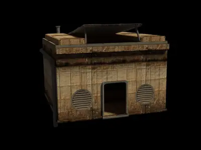Desert Bunker Sci Fi Sand Punk Building House Interior Exterior  3D model