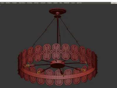 Laura Kirar for Arteriors Rondelle Chandelier Low-poly 3D model