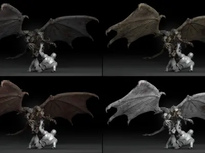 Dragon Warrior Low-poly Low-poly 3D model