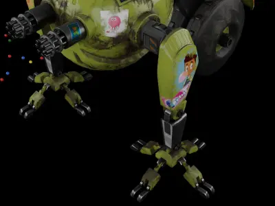 Little Robot gum Low-poly 3D model