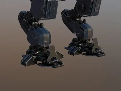 The Mech futuristic robot Low-poly 3D model
