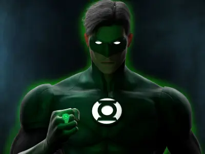 Green Lantern - Hal Jordan Low-poly 3D model