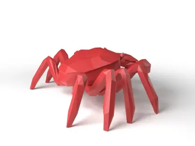 Crab Low Poligonal Low-poly 3D model