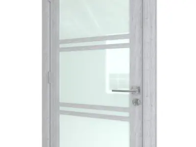 Door-037 interior door with glass panels 3D model