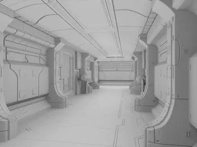 Polyguardian Cruiser Corridor 3D model