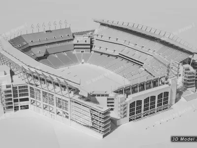 Lincoln Financial Field Stadium - Philadelphia USA  Low-poly 3D model