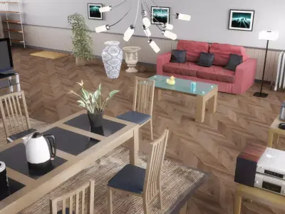 Interior Props Pack Low-poly 3D model