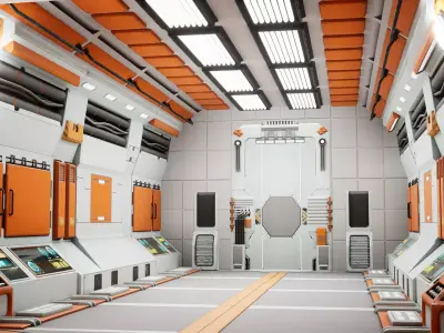 SciFi Modular Level Low-poly 3D model