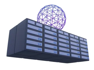 Huge Server Computing Icon v1 003 Low-poly 3D model
