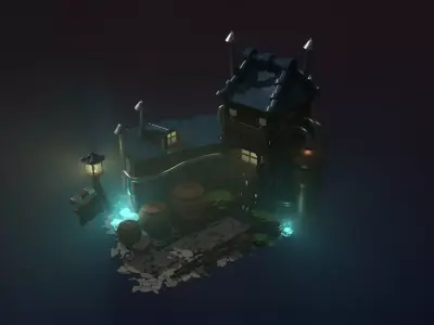 Magic Bar Low-Poly 3D Model Low-poly 3D model