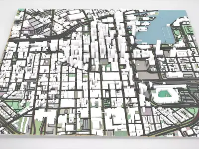 Cityscape Baltimore Downtown USA fragment city 3D model