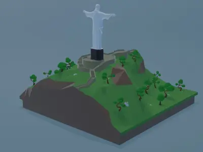 Christ Redeemer Low-poly 3D model