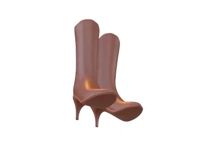 Knee Boots V1 004 Low-poly 3D model