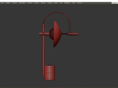Pasargad Home Scion Modern Round Metal Base Table Lamp Low-poly 3D model