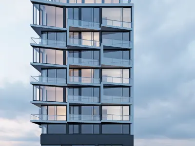 Modern residential building 3 3D model