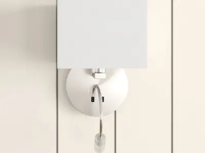 Brushed chrome Jamelia 2-Light Armed Sconce Free 3D model