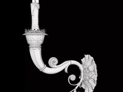 classic Candle Holder 3d Model Low-poly 3D model