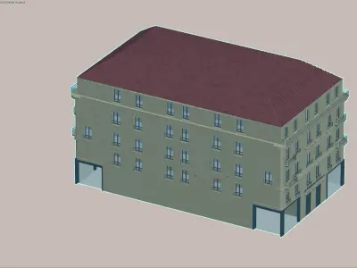 Classic five-story apartment building 3D model