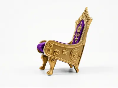 Farquaad Mini Throne Gold-Plated model pack Low-poly 3D model