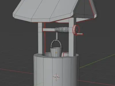 Medieval Well Low-poly 3D model