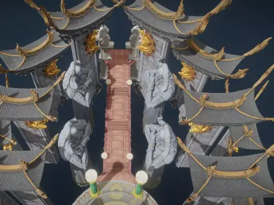 SkyCity Low-poly 3D model