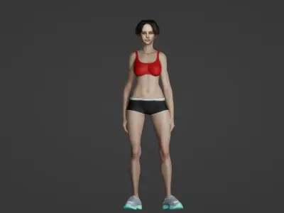 Athletic Beauty Realistic 3D Model of a Sporty Woman 3D model