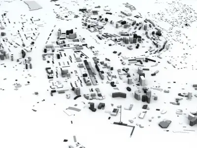 Sochi Streets and Buildings 3D model