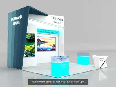 5 Exhibition Stand Stall Booth 3D model 3D Model Collection 3D Model Pack buy