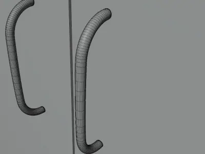 Glass Door With Round Handles 3D model