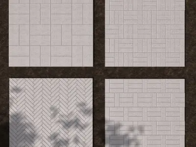 Paving stones 9 types 3D model