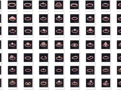 99 Minimalistic Women Ring Bands 3dm stl render details 3D print model