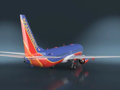  Southwest Airlines Boeing 737-900 with Cabin and Doors Rigged for Cinema 4D 