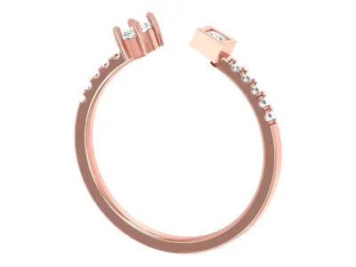 Open End Light Weight Marquise Princess stone Band Ring 3D print model