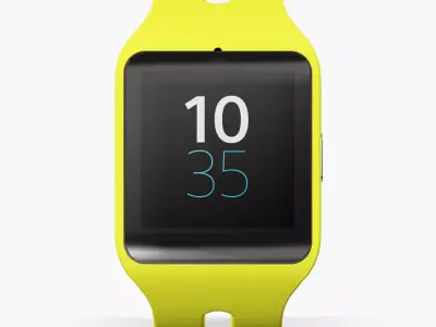 Sony SmartWatch 3 Yellow Low-poly 3D model