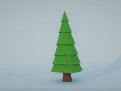Polygonal tree 3D model