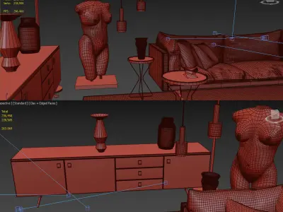 Oslo sofa living area 3D model