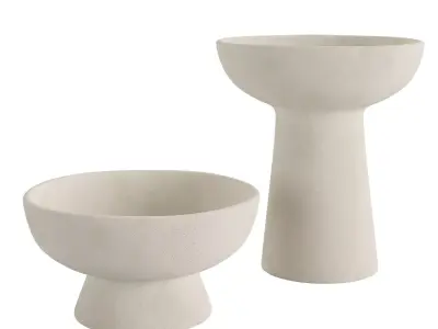 Modern Ceramic Footed Bowl 3D model